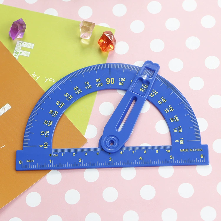 Оптовая продажа фабрики 180 градусов транспортир пластиковый прозрачный 6-дюймовый большой половинный садовый скользящий указатель студент