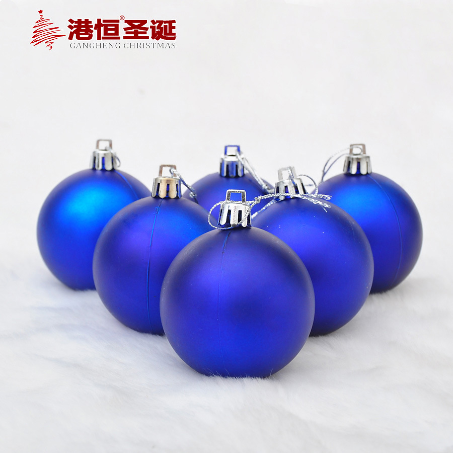 Decoración de Navidad colgante BOLA DE Navidad 6CM azul mate galvanoplastia bola de plástico bola de la decoración del árbol de Navidad
