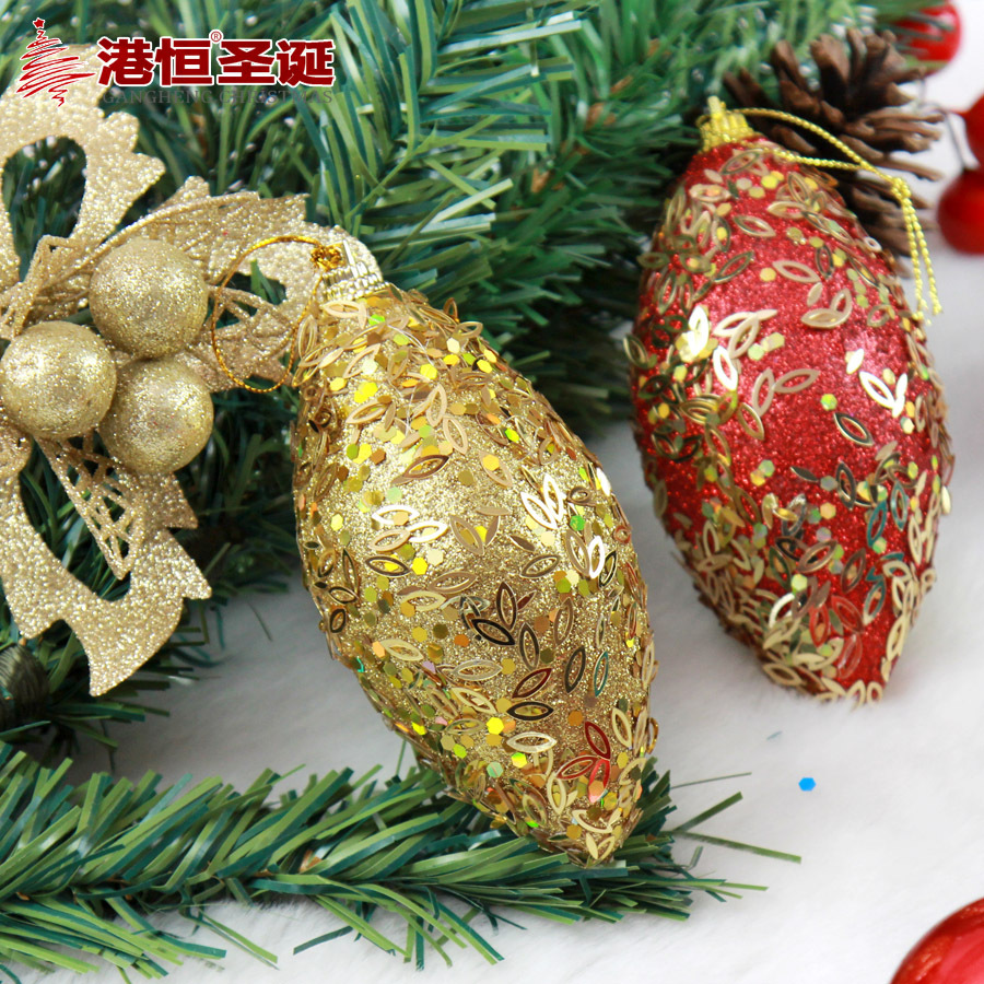 11cm de forma especial de espuma BOLA DE Navidad adhesivo en forma de oliva bola decorativa de Navidad árbol de Navidad colgante decorativo bola colgante