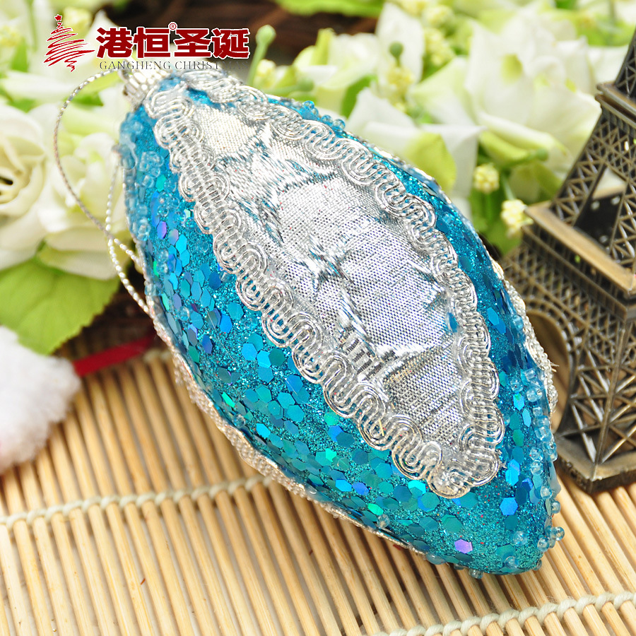 11cm de forma especial de espuma BOLA DE Navidad adhesivo en forma de oliva bola decorativa de Navidad árbol de Navidad colgante decorativo bola colgante