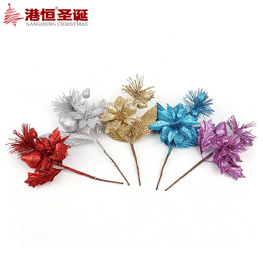 Rama de Navidad artificial árbol de Navidad guirnalda decoración rama 20cm pegajoso polvo de oro fruta oreja decoración Navidad rama flor