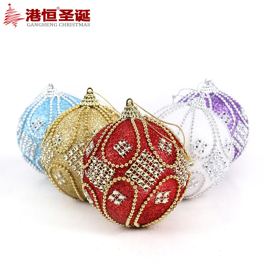 Nuevo 8cm espuma BOLA DE Navidad pegatinas hechas a mano perlas colgante decoraciones de Navidad decoración del árbol de Navidad BOLA DE Navidad