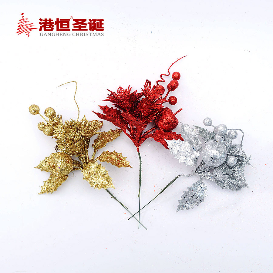 Flores navideñas artificiales, flores decorativas, piñas, arreglos florales, esquejes, accesorios para bodas, suministros de decoración navideña al por mayor