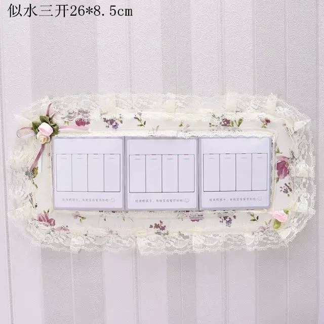 Switch Sticker Dust Cover Fabric Frame for Wall Switches, Floral Lace, Multiple Sizes