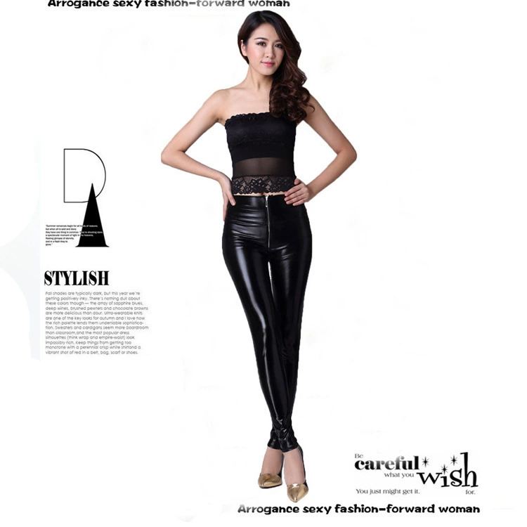 Autumn leggings with zipper, trousers, high waist, Korean style