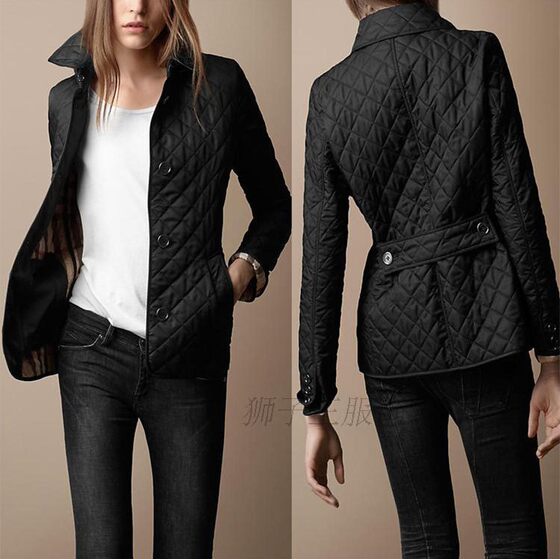 Wish popular AliExpress European and American fashion temperament lapel single-breasted slim-fit warm spinning cotton-padded jacket in stock