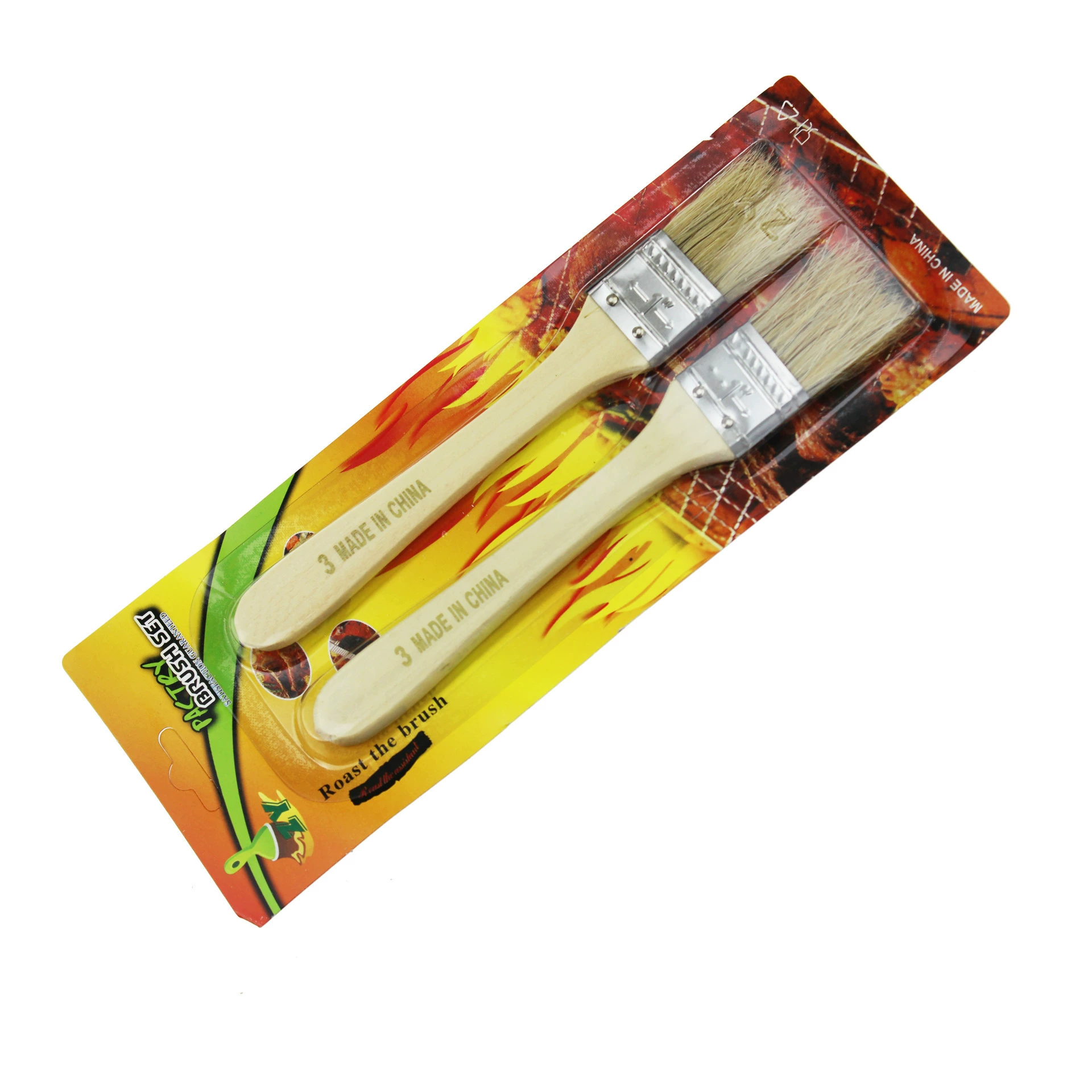 3-3 щетка для барбекю свиная щетка для волос щетка для барбекю самообслуживания щетка с деревянной ручкой щетка для масляной щетки