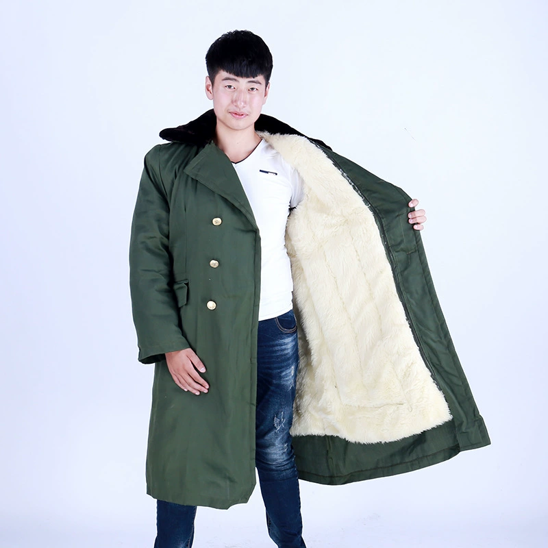 Demi-season long coat, old-fashioned warm down jacket