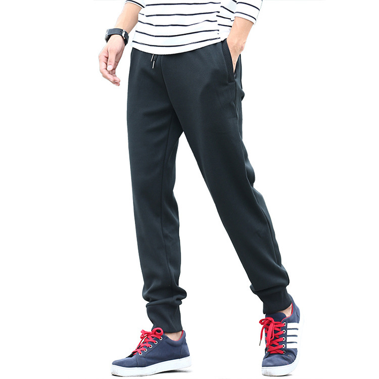 Sports Pants Men's Autumn and Winter Fleece-lined Pants Breathable Casual Sweatpants Korean-style Slim-fit Neck Leg Pants Pocket Zipper Sports Pants Men's Autumn and Winter Fleece-lined Pants Breathable Casual Sweatpants Korean-style Slim-fit Neck Leg Pants Pocket Zipper
