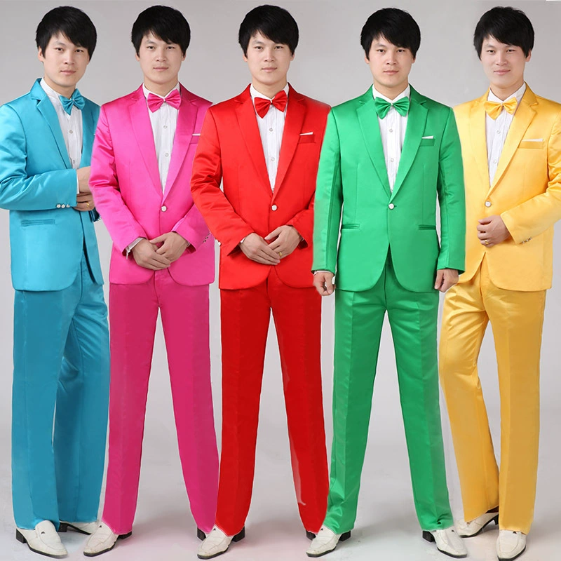 Мужское платье ежегодная встреча коллектив выступление студенческий хор цветной костюм студия тематическая фотография KTV мужская одежда