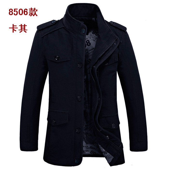 Chaqueta casual para hombre de primavera y otoño transfronteriza más algodón de tamaño medio para hombre cazadora lavada Chaqueta de algodón de mediana edad ropa para hombre