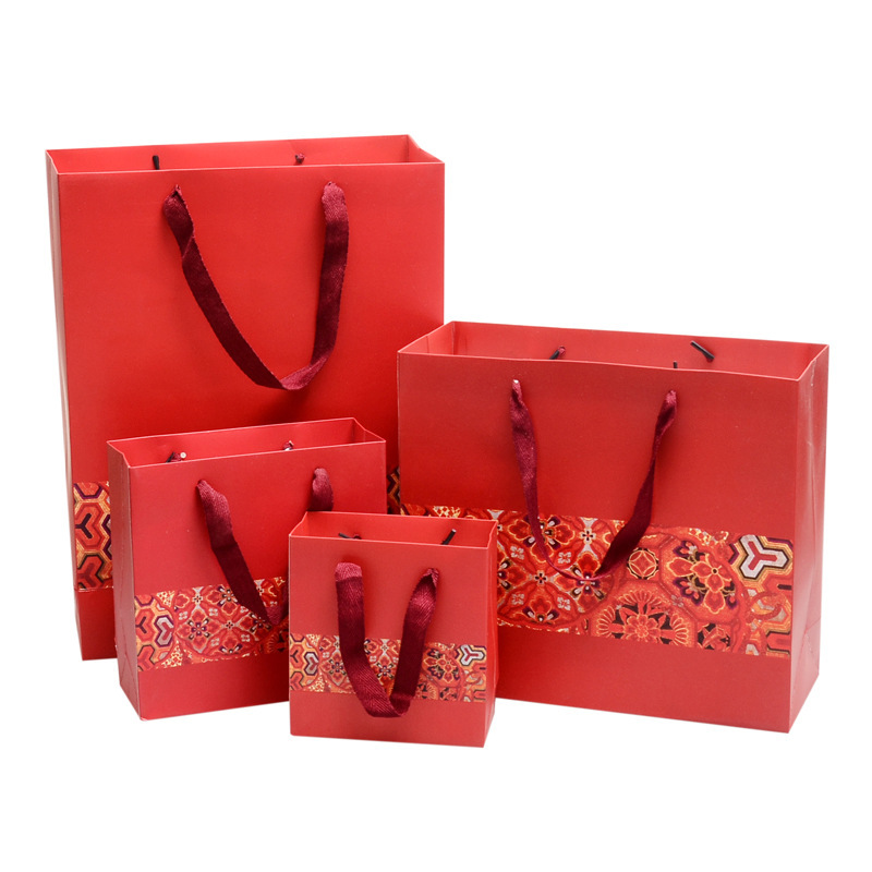 Red Ethnic Style Gift Bags Wholesale Paper Bags Tote Bags Packaging Bags Return Gift Bags Gift Bags