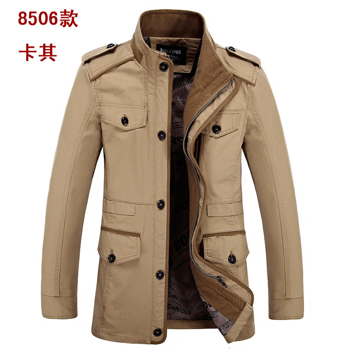 Chaqueta casual para hombre de primavera y otoño transfronteriza más algodón de tamaño medio para hombre cazadora lavada Chaqueta de algodón de mediana edad ropa para hombre