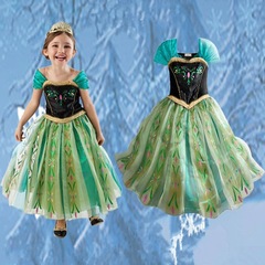 European and American girl lace princess dress children printed decorative ball gown dress