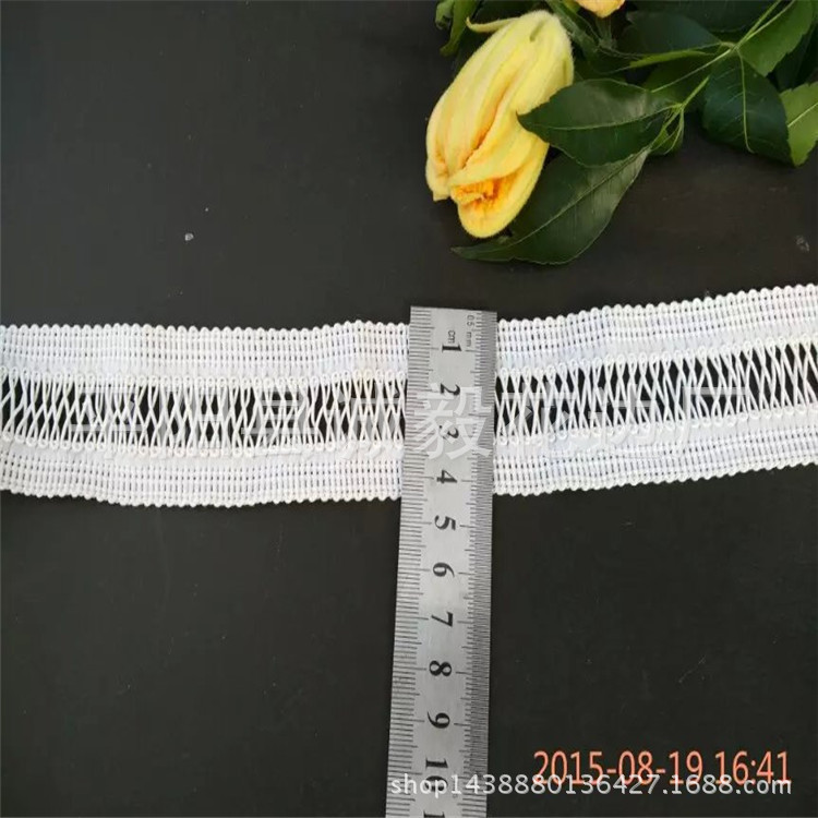棉纱服装花边装饰单条绳子镂空服装内衣辅料厂家销售尼龙氨纶材质