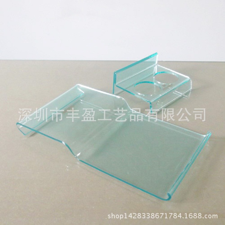 厂价直销精致有机玻璃毛巾水杯架 亚克力酒店用毛巾托盘供应工厂