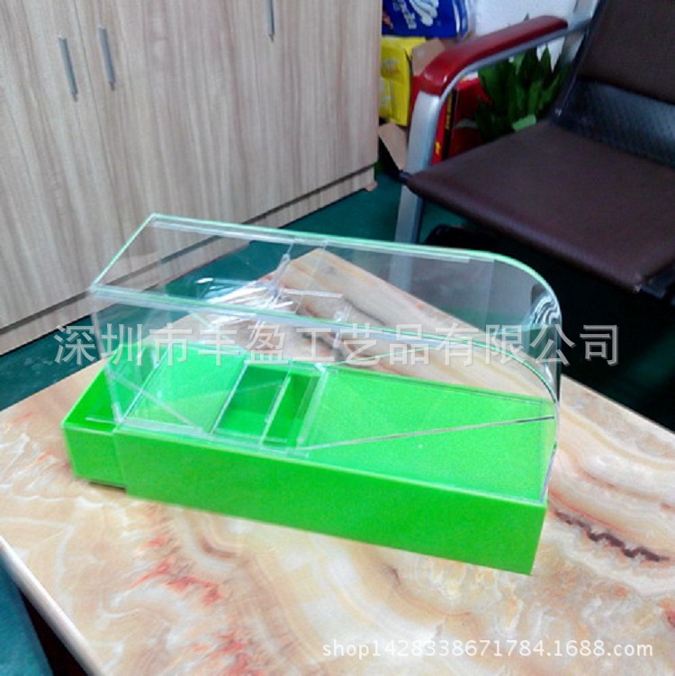 超市专柜用亚克力五谷杂粮盒 有机玻璃圆弧形干果抽屉盒