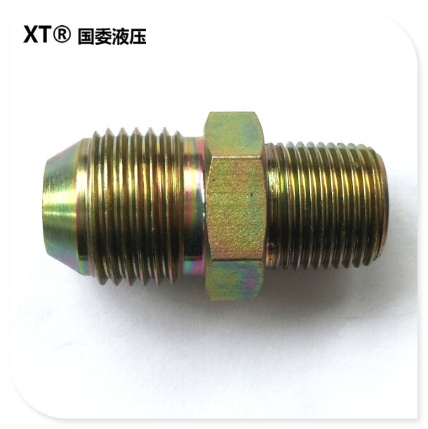 XT英制D型变径直通BSP/BSPT英锥管外扩口式高压油管液压过渡接头
