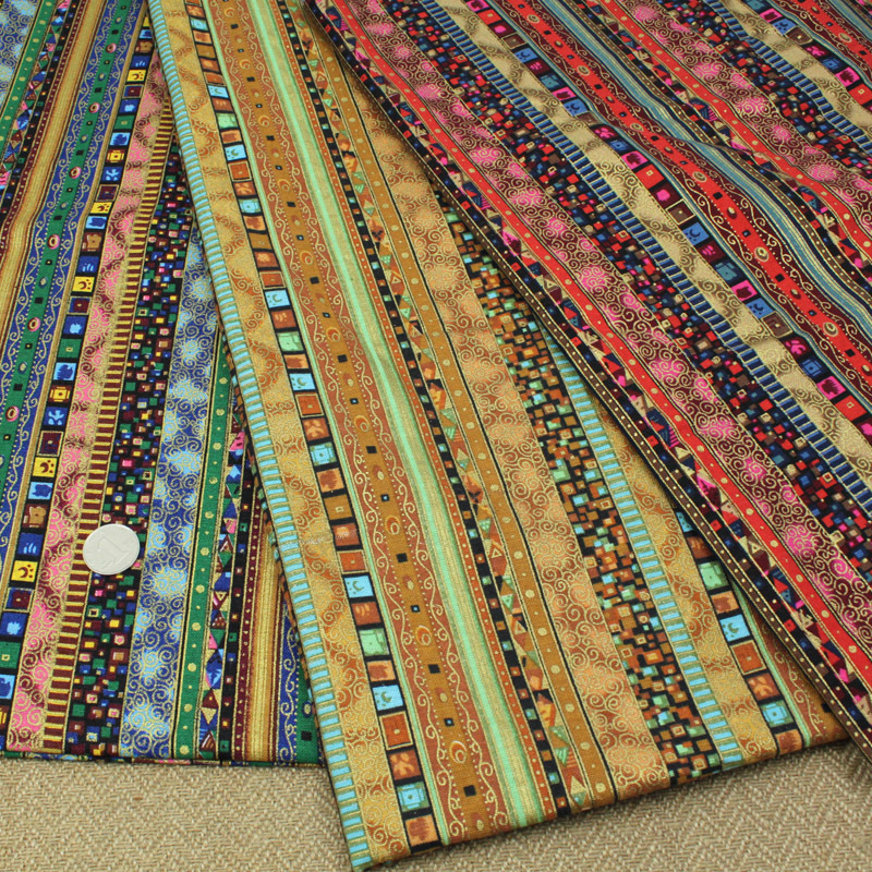 棉麻窗帘布门帘布直条纹亚麻阿拉伯风金粉条波浪多色花纹新款布料