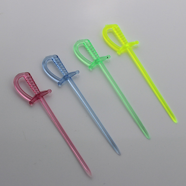 En stock espada Tenedor de fruta desechable pastel de fruta decoración pastel plato de fruta tenedor al por mayor