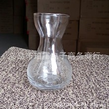 高白料烧口透明风信子葫芦瓶烘口办公桌水培玻璃花瓶摆件批发干花