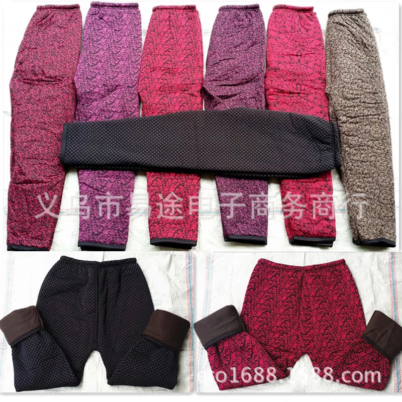 冬季新款老年加绒加厚三层棉裤防驼绒东北大棉裤地摊服装批发