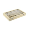 6 compartment jewelry box linen