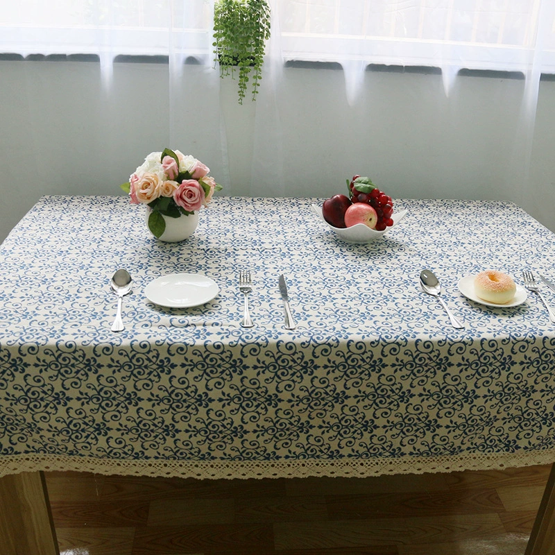 Ретро синий и белый классический тканевый, хлопок и лен, оптовая продажа, прямые поставки с завода