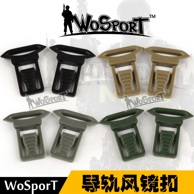 Wosport Factory Direct Sales Outdoor Protective Equipment Fast Helmet Accessories Abs Material Tactical Rail Goggles Buckle