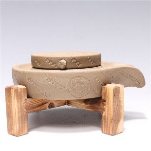 Dragon sand pottery stone grinding pot bearing purple sand tea pet pot mat running graphite with wooden frame kung fu tea set accessories ornaments