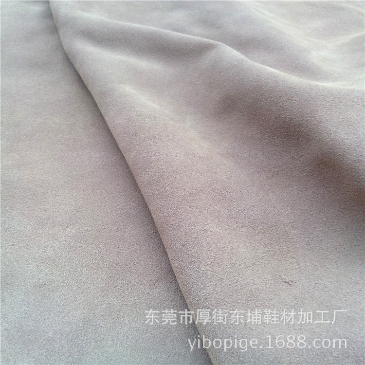 反绒头层牛皮革细腻柔韧沙发家具专用耐磨皮革服饰鞋材卡其色料