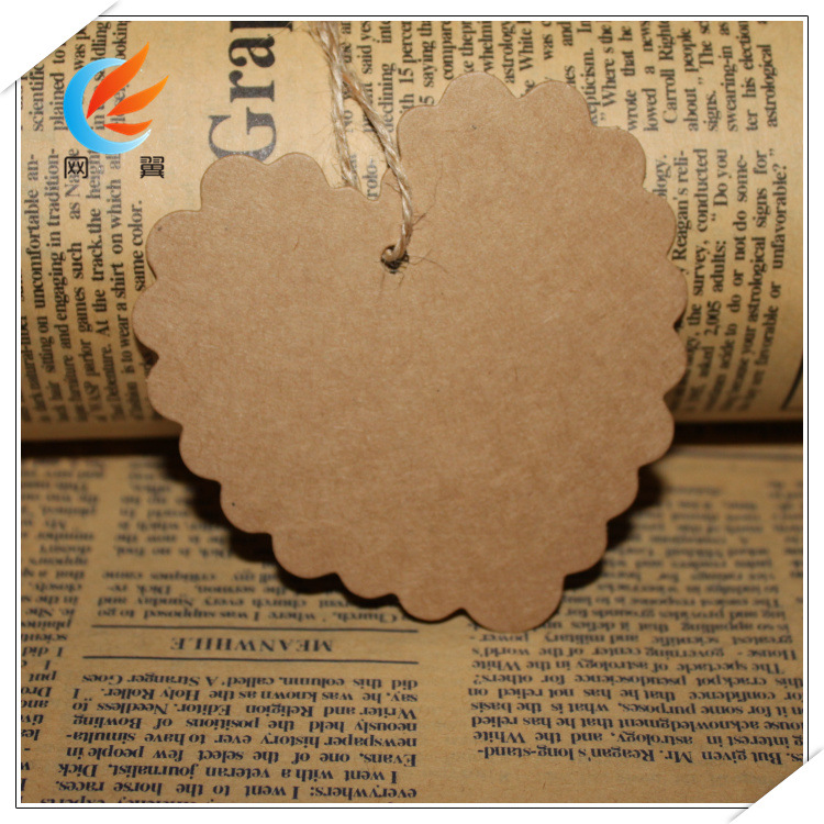 自制可爱DIY空白纯色心形波浪边书签牌 80X80MM手绘卡批发