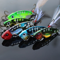 Weihai Metal VIB Zinc Alloy Lure 4g Sinking Type with Binding Hair Three-Anchor Hook Weihai Fishing Gear Wholesale