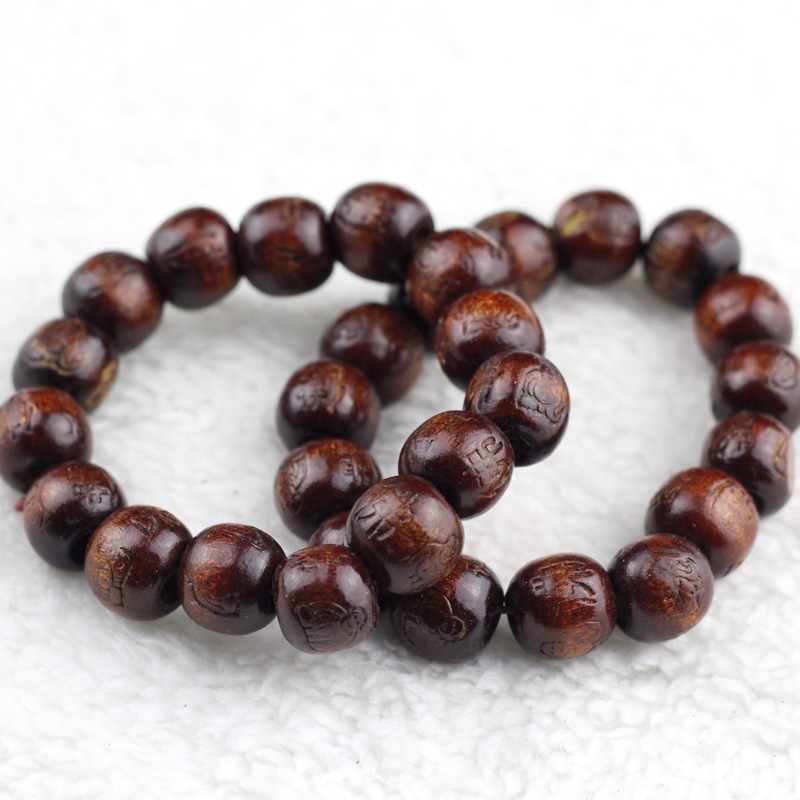 Exhibition Fair stall hot sale inverted ticket goods gift sandalwood beads bracelet wooden beads bracelet tourist souvenir