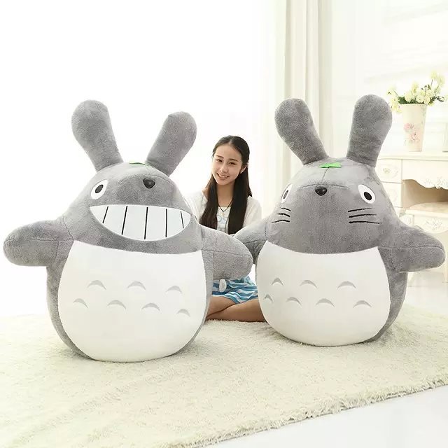 Peluche de gato gris, juguete de peluche grande, almohada de peluche, regalo de cumpleaños para niñas