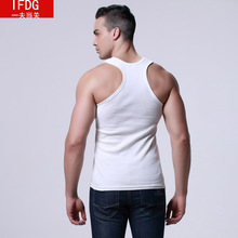 男士背心经典黑白灰健美工字背心男夏季运动纯棉圆领汗背心修身