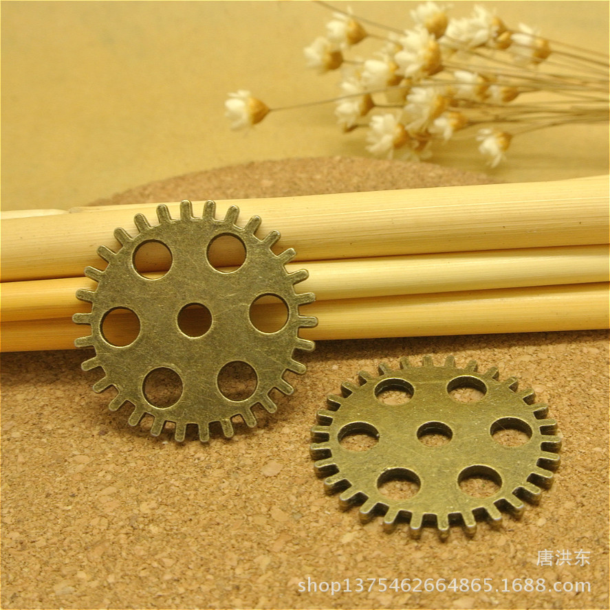 DIY材料合金饰品配件 25MM齿轮 欧美流行朋克风格机械表芯
