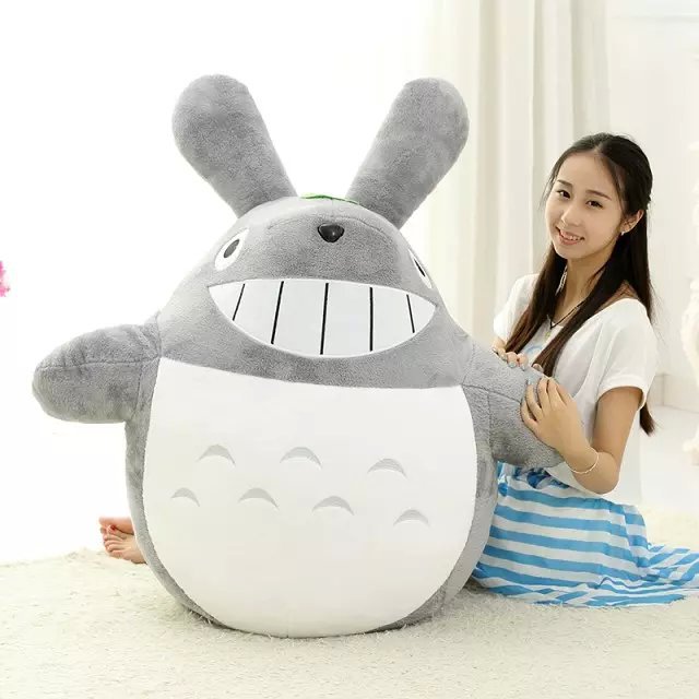 Peluche de gato gris, juguete de peluche grande, almohada de peluche, regalo de cumpleaños para niñas
