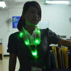 Cross-border factory new style luminous ID card working badge with LED lanyard wholesale