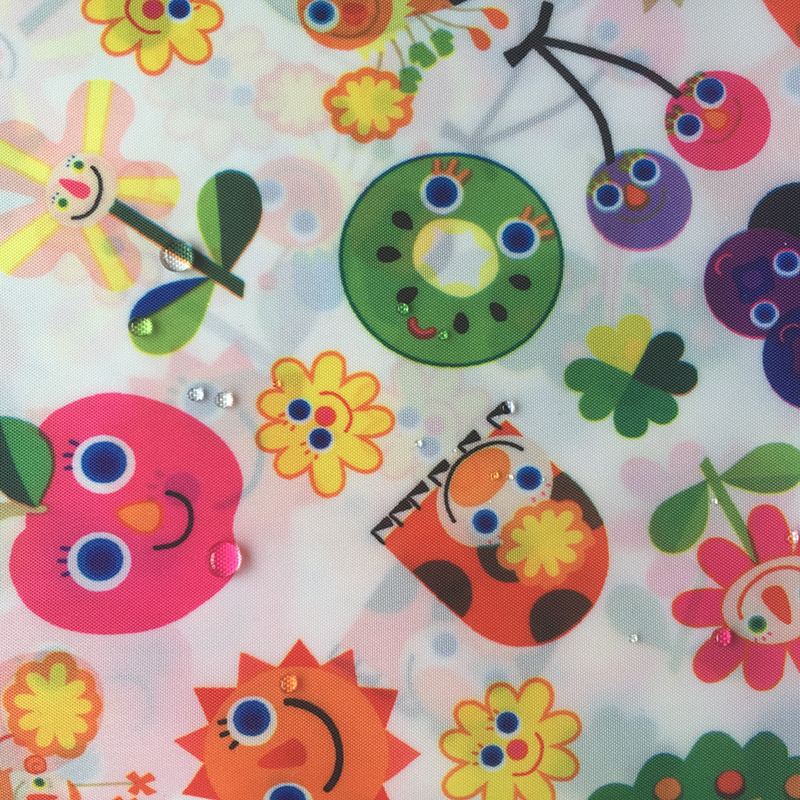 跨境厂家供应210T涤塔夫儿童印花雨衣布料全涤210T批发数码印花