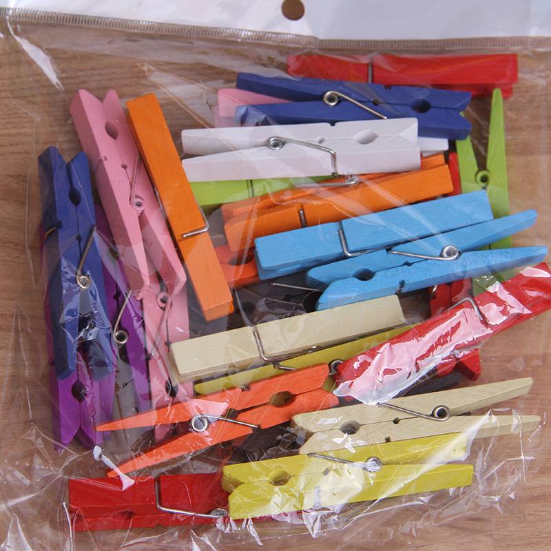 7.2 Birch Clip, Wooden Clothespin, Snack Clip, Home Daily Use, Colorfulful Cute Wooden Clip, Hotel Menu Clip