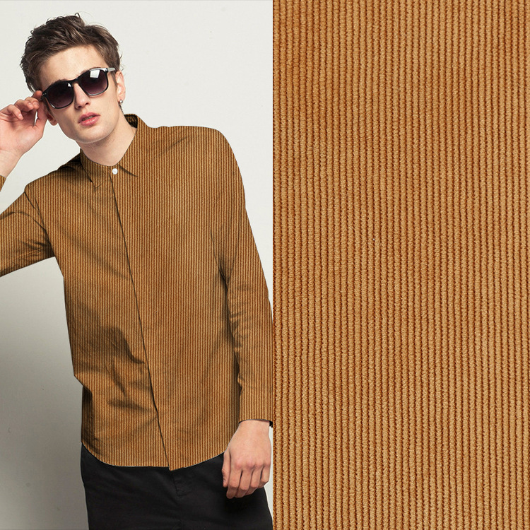 锦涤16条灯芯绒弹力素色锦涤16坑灯芯绒衬衫裤子服装绒布面料批发