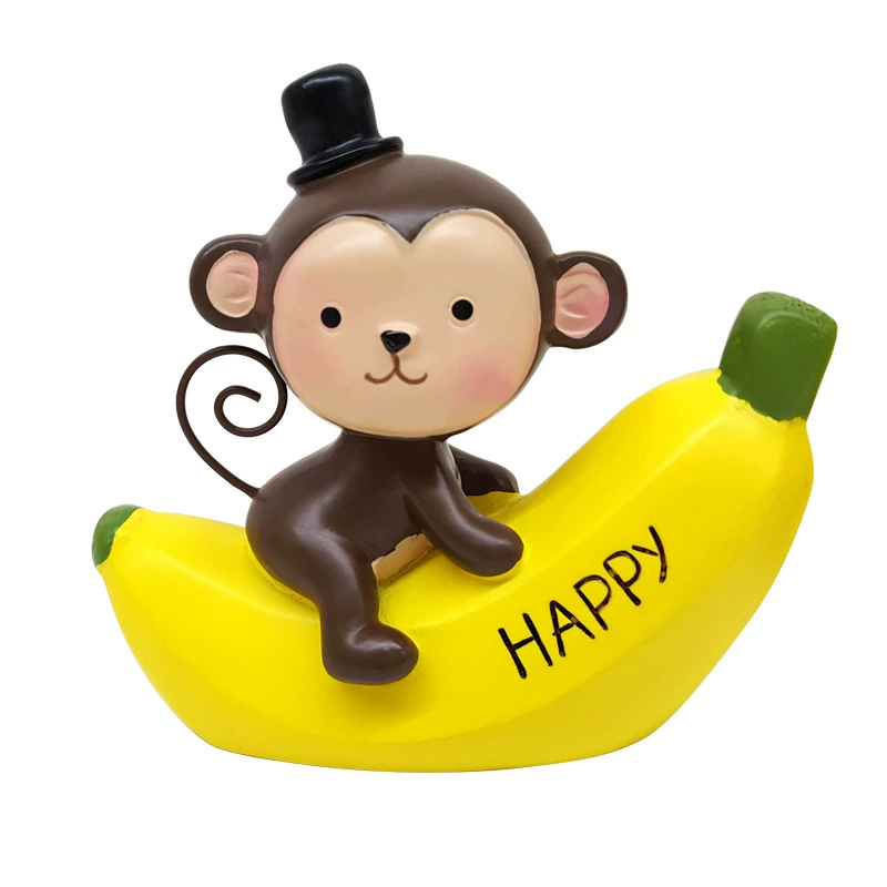 Креативная набор фигурок из смолы Банановой Обезьяны Motor Swing Cake Baking Decoration Set к Пасхе/Дню Святого Валентина