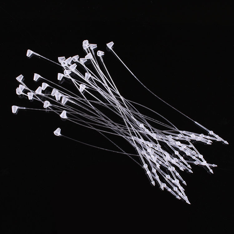 厂家直销 DIY饰品包装配件 透明塑料吊牌子母扣 手穿针 3英寸