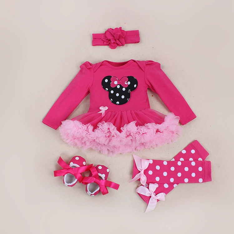 Children's long-sleeve, girl's skirt, dress, gaiters, set, for import, tulle
