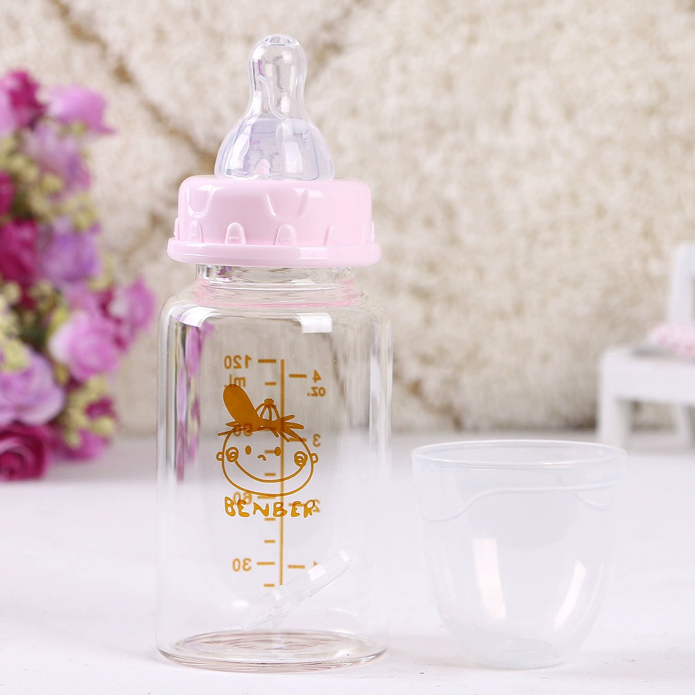 贝恩宝 Anti-colic glass crooked design feeding bottle for new born for mother and baby, standard diameter, against bloating