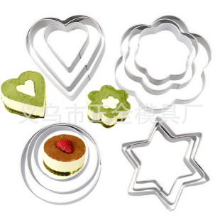 Manufacturers supply 12 pieces stainless steel cake biscuit model fruit cutting mold baking tools