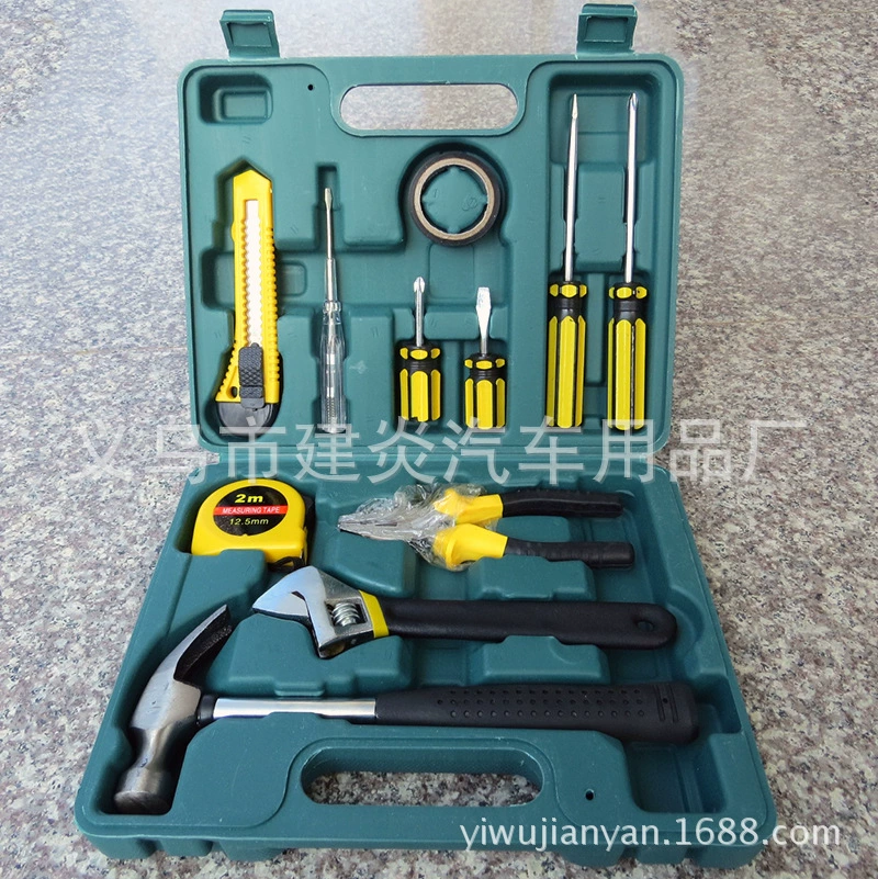 Набор инструментов из 12 предметов, автомобильный ящик для инструментов, аварийный набор инструментов для автомобилей, компактный размер для использования дома и в автомобиле, для международной торговли