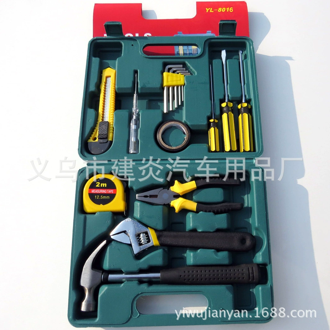 Набор инструментов 16 предметов: комбинированный, для дома, ручной и электрический, в кейсе, для ремонта автомобилей, оптом, в наличии