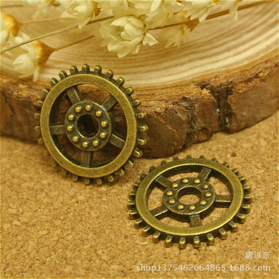 欧美流行 DIY手工复古合金饰品配件 1.2G齿轮 17MM机械表芯 200包